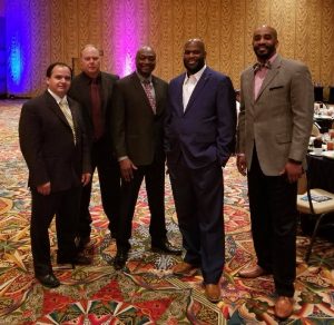 Representing the IUPAT with Dignity and Distinction. AGP Jose Lopez, DC 14 Bus. Reps. Todd Overdorf and Mike Dixon with AGP Marcus Shepherd and Painters and Allied Trades District Council 35 Organizer, Phil Reason.