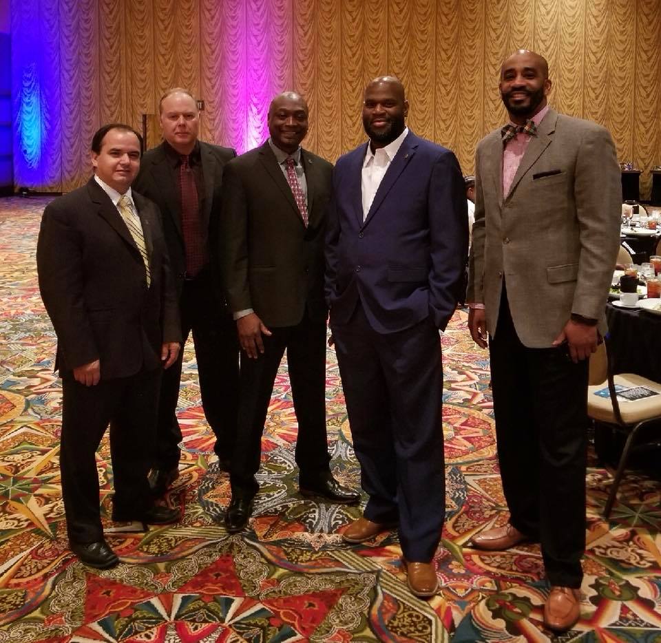 Representing the IUPAT with Dignity and Distinction. AGP Jose Lopez, DC 14 Bus. Reps. Todd Overdorf and Mike Dixon with AGP Marcus Shepherd and Painters and Allied Trades District Council 35 Organizer, Phil Reason.