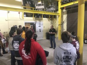 Director of Training George Boots talking to Voc Students about Swing stages